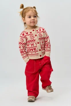 The New Siblings Regina Jacquard Cardigan - GARDENIA- Cardigans, Veste & Trøjer