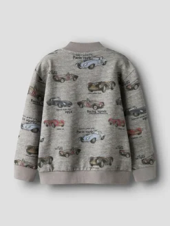 NAME IT Reiner Sweat Cardigan m. Lynlås - Grey Melange- Cardigans, Veste & Trøjer