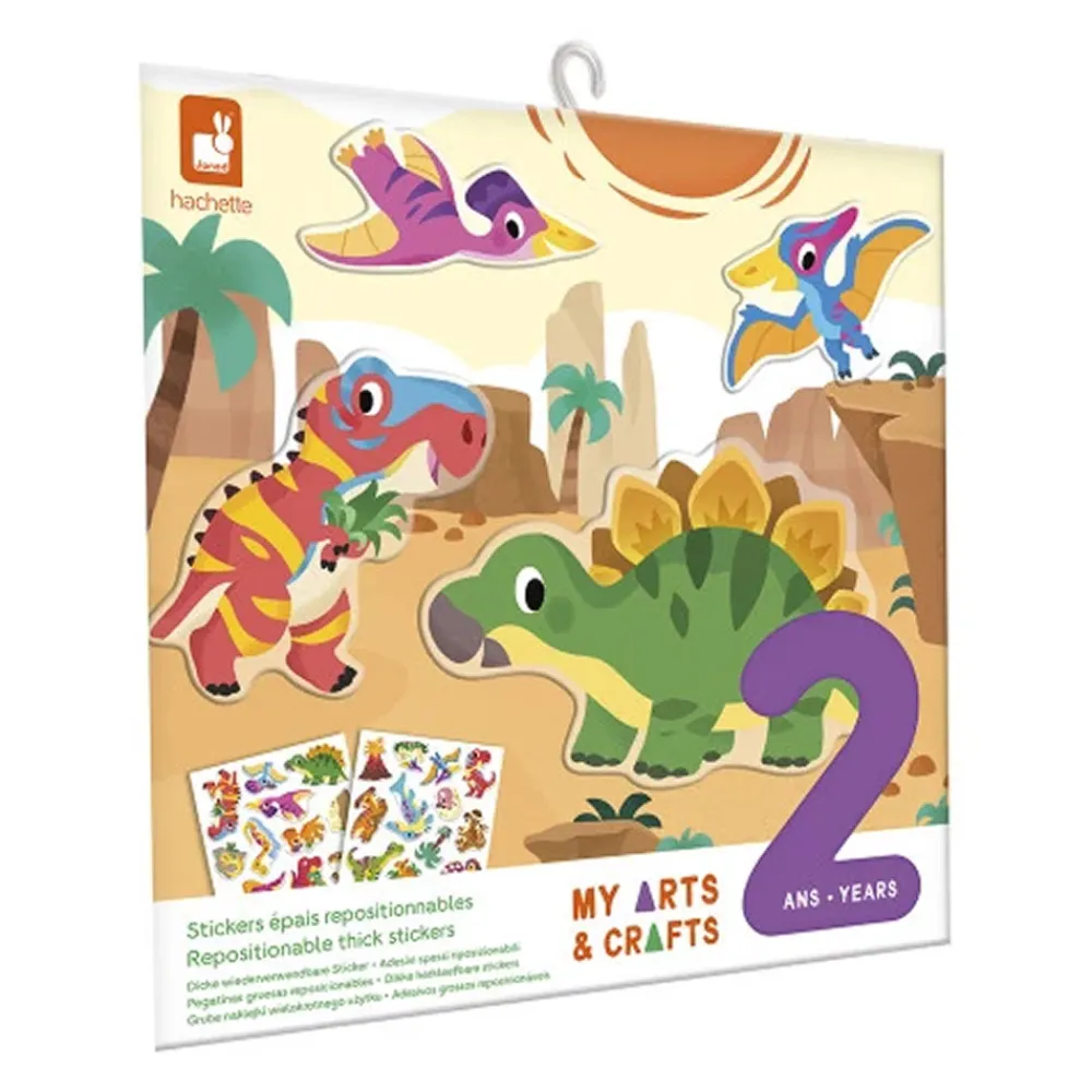 Janod Repositionable Thick Stickers-Dinosaur- Kreasæt