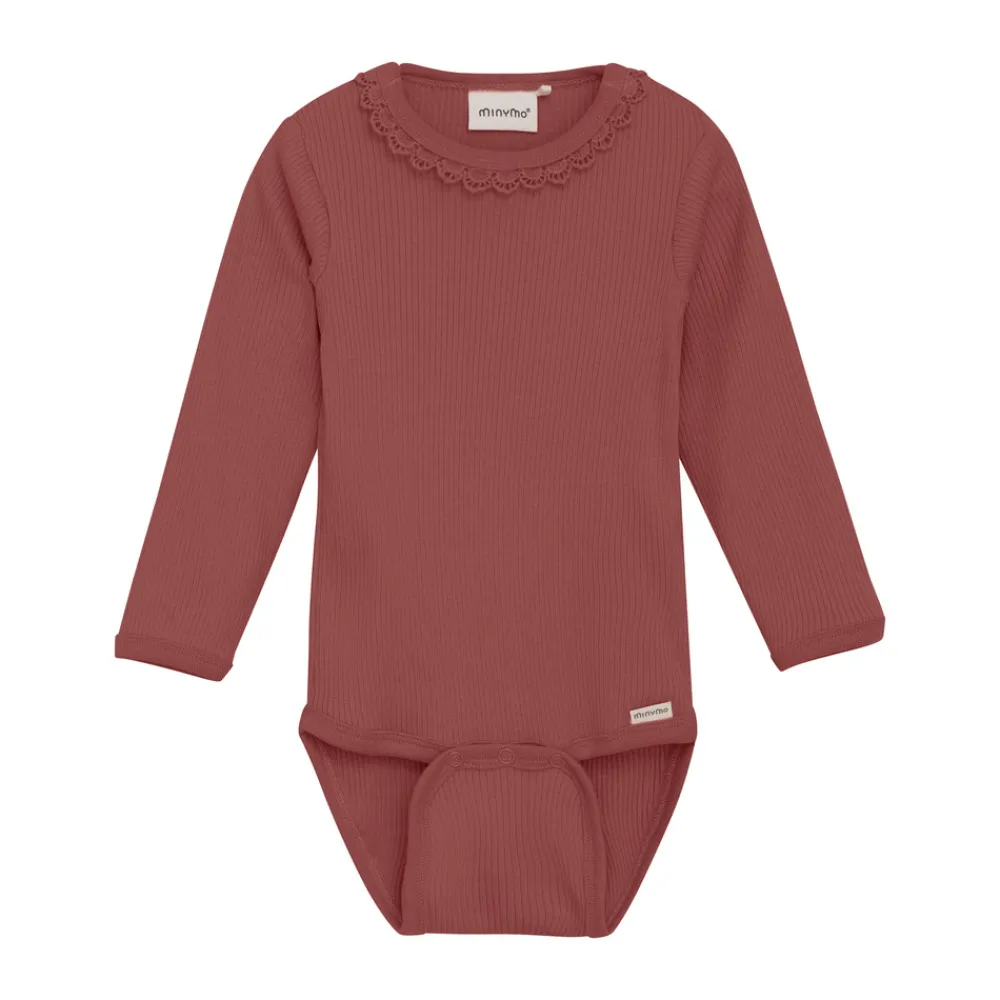 Minymo Rib Body Langærmet - 4435- Bodystocking Langærmet