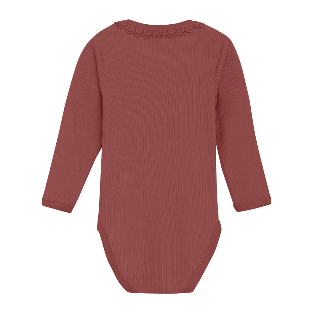 Minymo Rib Body Langærmet - 4435- Bodystocking Langærmet