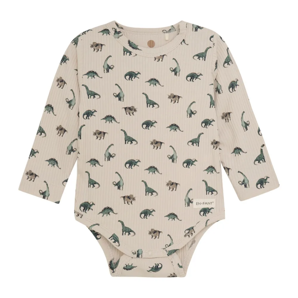 En Fant Rib Body Langærmet - 2444- Bodystocking Langærmet