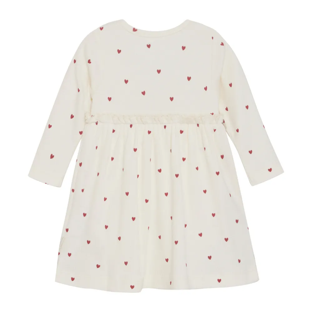 Minymo Rib Kjole - med hjerteprint- Kjoler