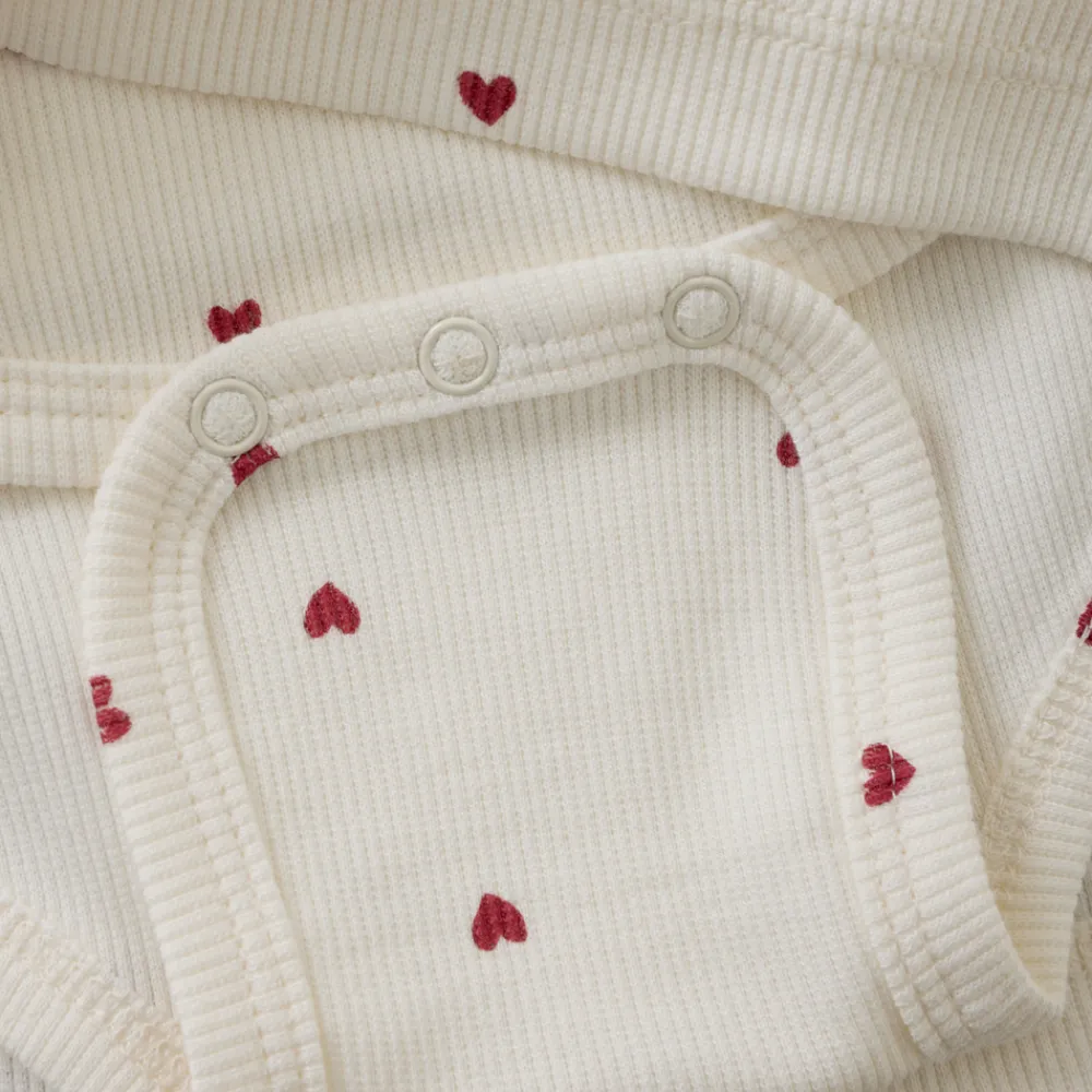 Minymo Rib Kjole - med hjerteprint- Kjoler