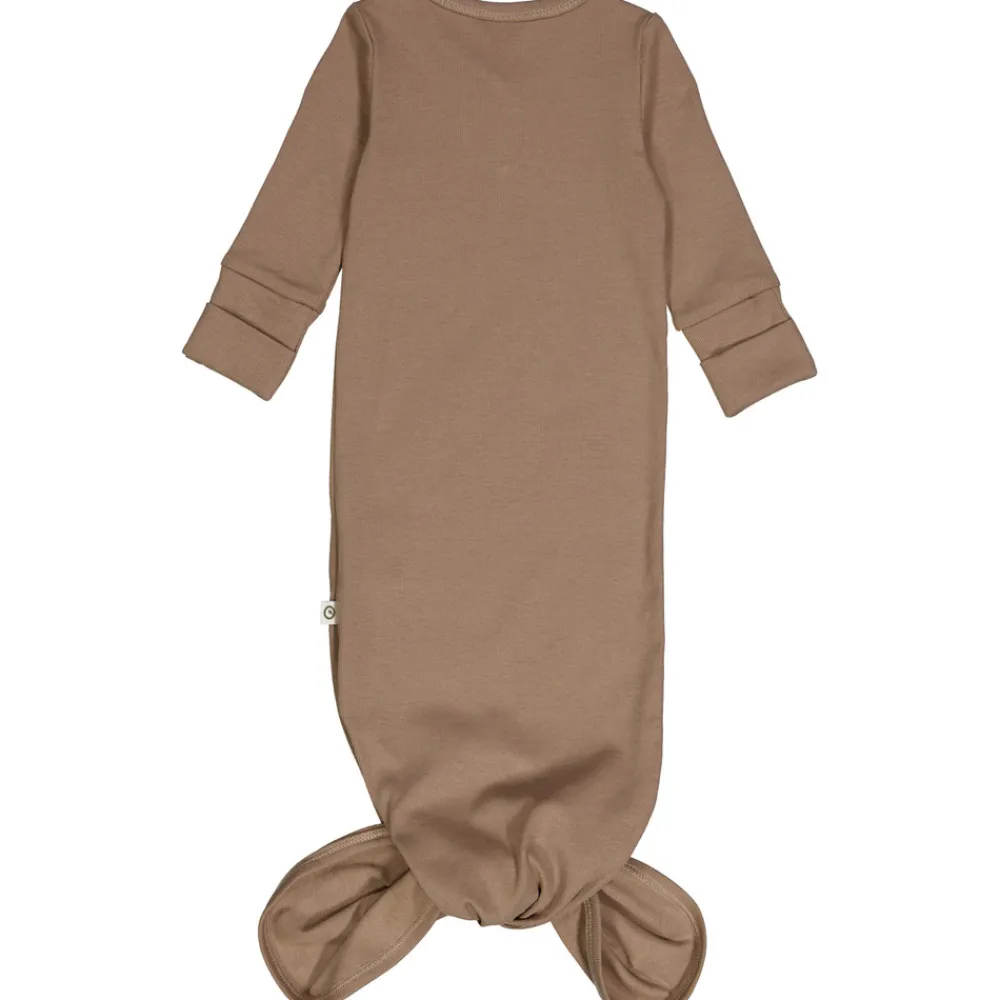 Müsli RIB soveposedragt med knude - Walnut- Heldragter M. Fod