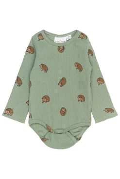The New Siblings River Rib Body Langærmet - LILY PAD- Bodystocking Langærmet