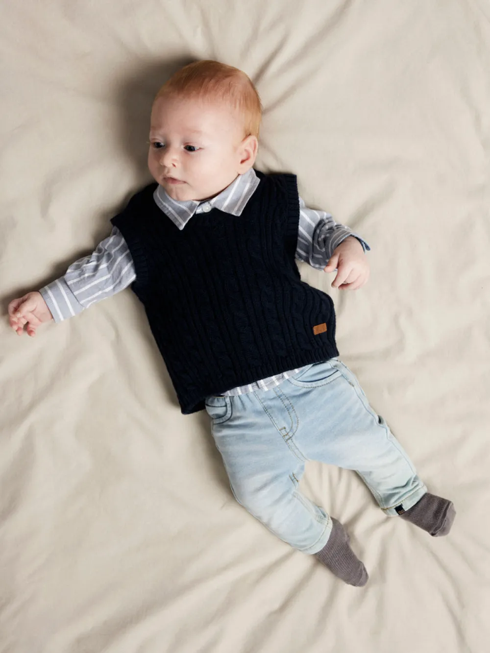 NAME IT Roman Strikket Vest - Navy Blazer- Juletøj|Cardigans, Veste & Trøjer