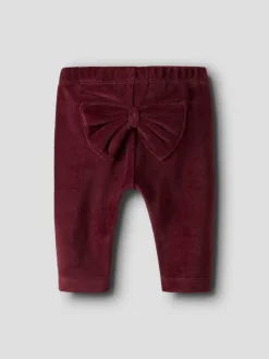 NAME IT Roxy Velour Leggings - Burgundy- Leggings|Juletøj