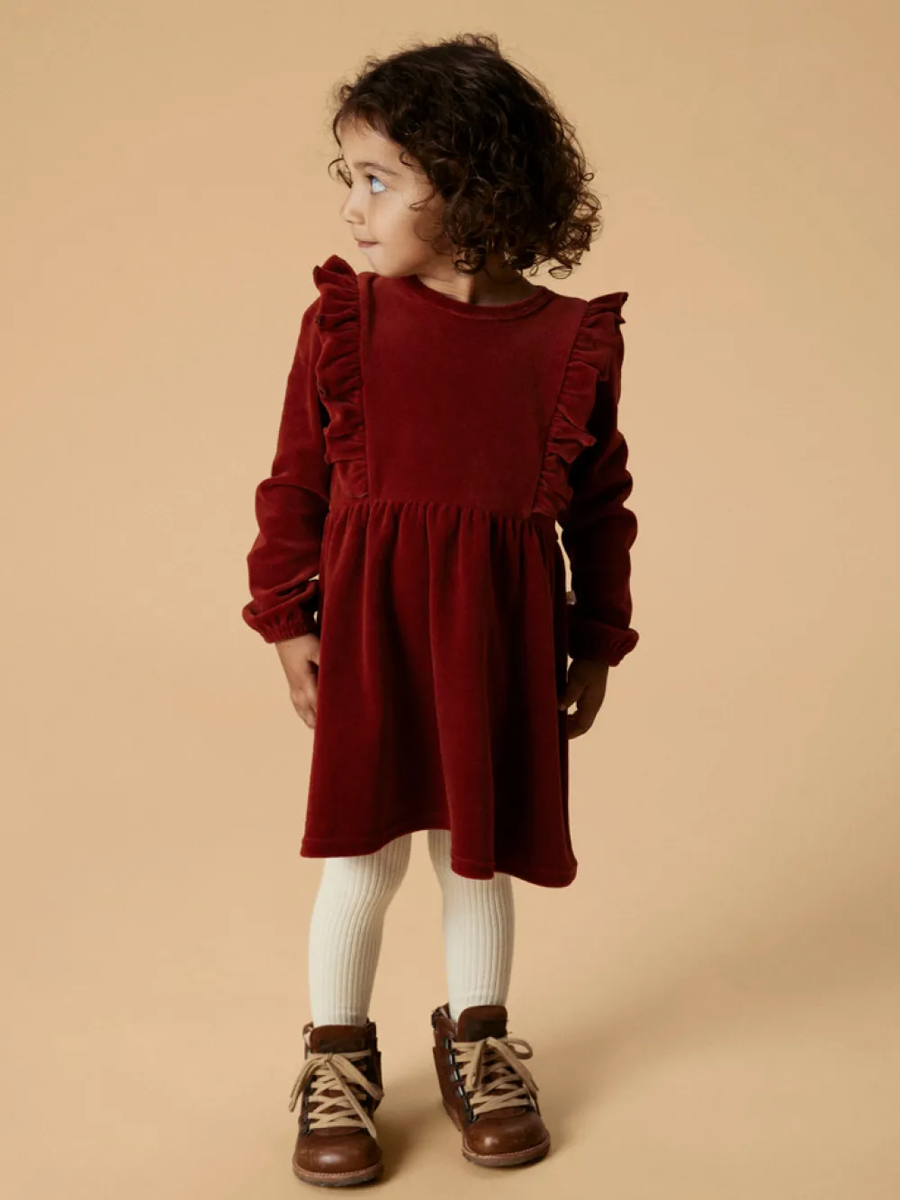 Lil' Atelier Saga Sag Kjole - Red Dahlia- Juletøj|Kjoler