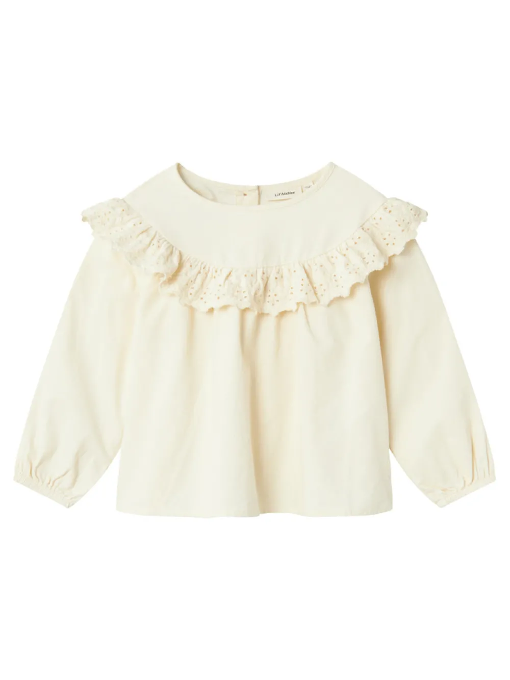 Lil' Atelier Saku langærmet loose emb top - TURTLEDOVE- Bluser
