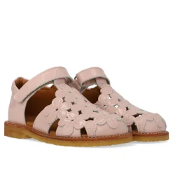 Angulus Sandal med blomster og velcro - Rosebud- Sandaler Med Lukket Tå