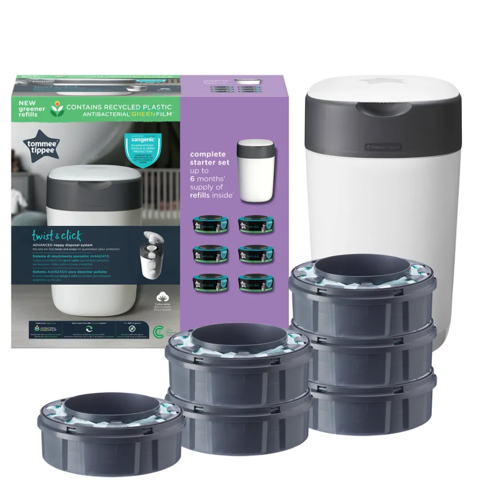 Tommee Tippee Sangenic Twist & Click 1+6 refil- Pusleudstyr Diverse