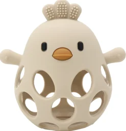 Magni Sansebold med ælling i LFGB silikone, beige- Sansebolde|Bideringe & Rangler