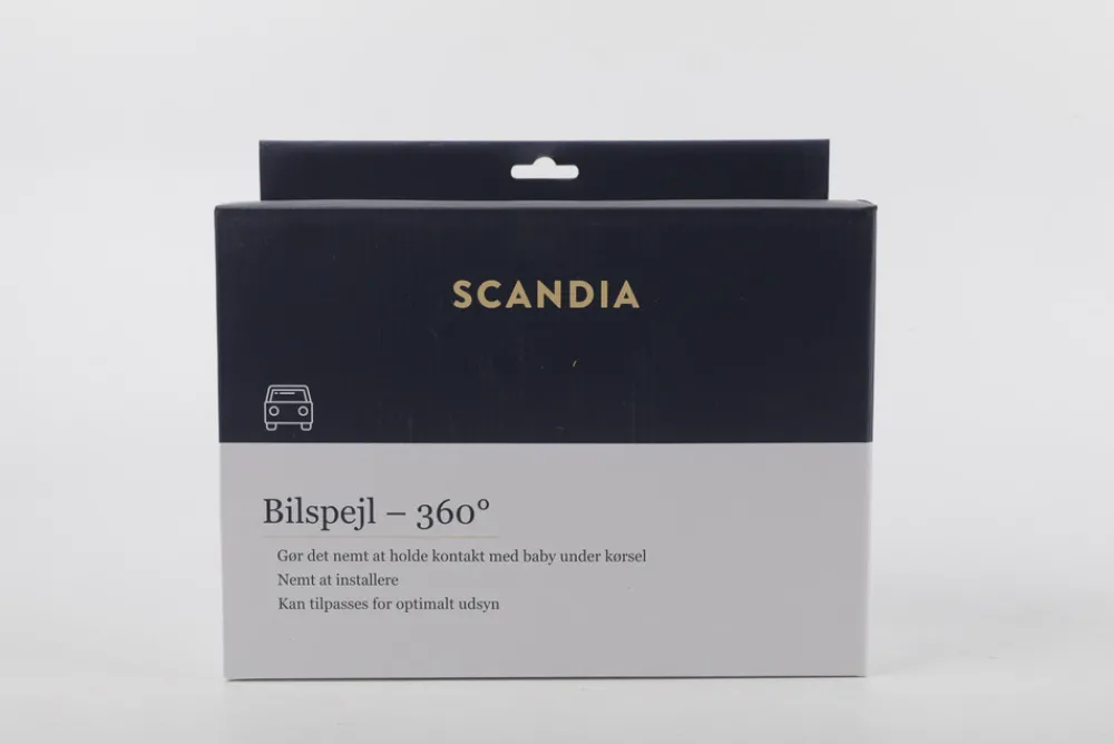 Scandia Rektangel 360 gr. bilspejl - Sort- Babyspejle