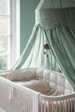 Sebra Sengehimmel - dusty green-Børn Sengehimler & Himmelpinde