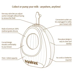Haakaa Shell Silikone Brystpumpe 120ml - 2-pak- Brystpumper