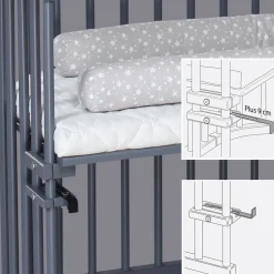 Babybay Side by side seng Maxi - Grå-Børn Side By Side Senge