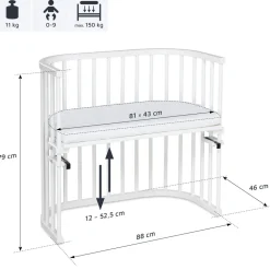 Babybay Side by side seng, original - hvid-Børn Side By Side Senge
