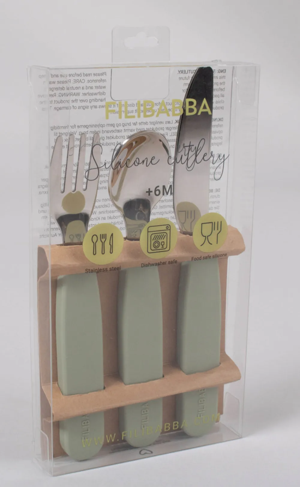 Filibabba Silikone bestiksæt - green- Bestik