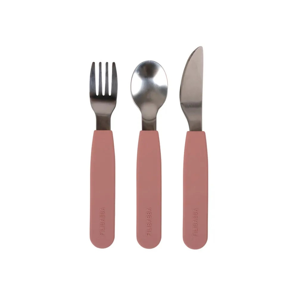 Filibabba Silikone bestiksæt - rose- Bestik