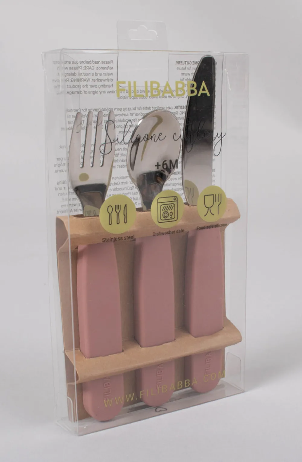 Filibabba Silikone bestiksæt - rose- Bestik