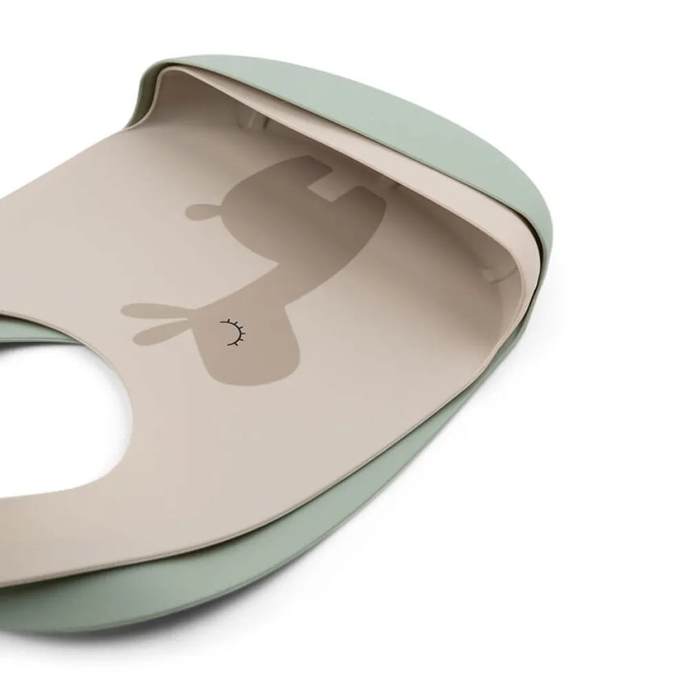 Done By Deer Silikone hagesmæk 2 stk. - lalee sand/grøn- Hagesmække