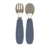 Le Toft Silikone Ske + gaffel - blå- Bestik