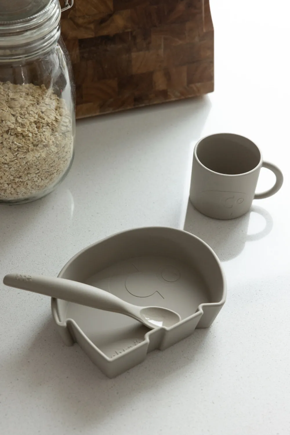 Sebra Silikone skesæt, lang, jetty beige- Bestik