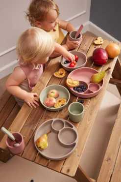 Filibabba Silikone skål 2-pak - Warm Grey- Service