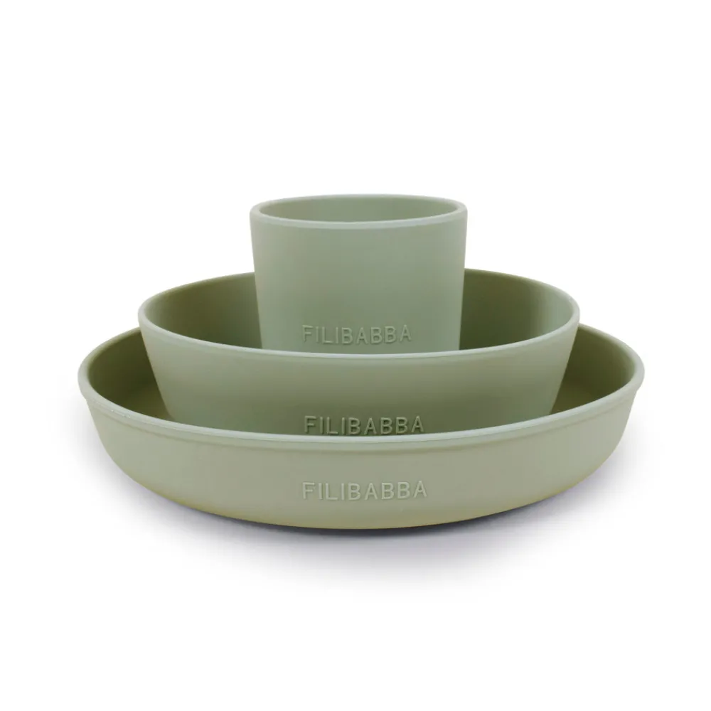 Filibabba Silikone spisesæt - green- Service