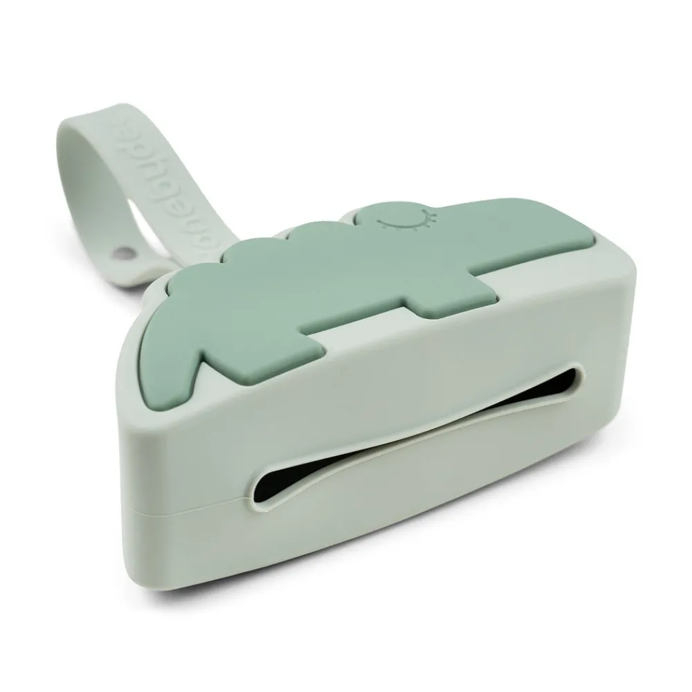 Done By Deer Silikone sutteholder Croco Grøn- Suttesnore Og Suttebokse