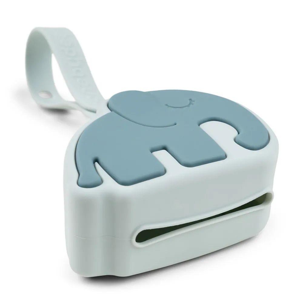 Done By Deer Silikone sutteholder Elphee Blå- Suttesnore Og Suttebokse