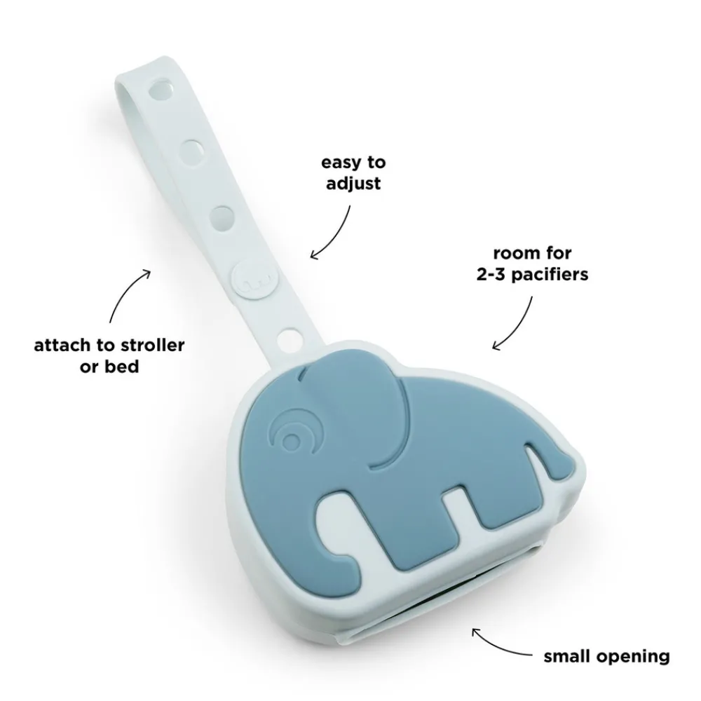 Done By Deer Silikone sutteholder Elphee Blå- Suttesnore Og Suttebokse