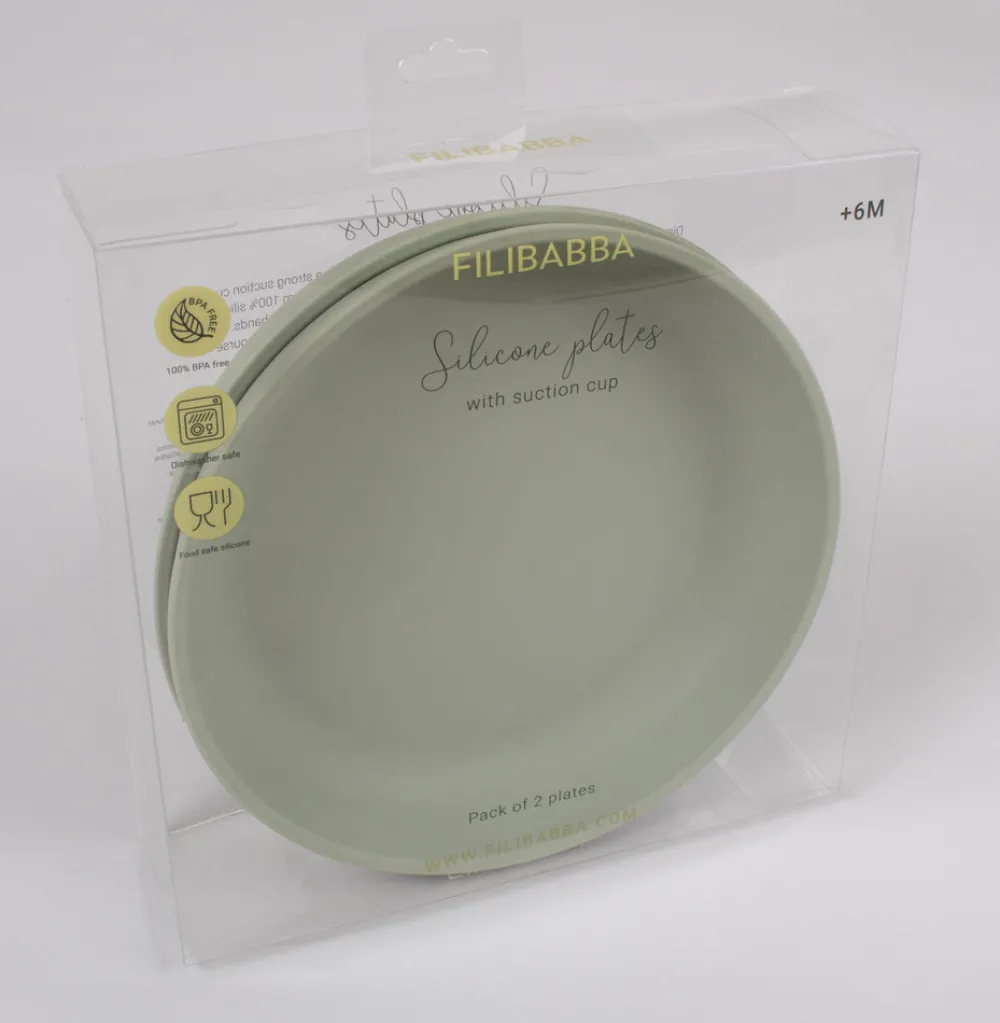 Filibabba Silikone tallerken - green- Service