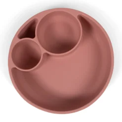 Filibabba Silikone tallerken ruminddelt - rose- Service