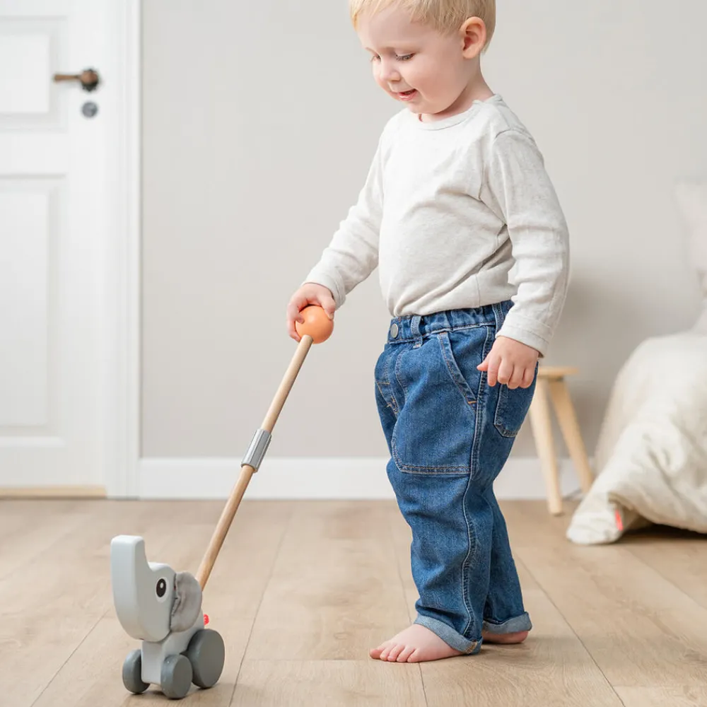 Done By Deer Skubbedyr Elphee Grå- Trælegetøj|Trækdyr