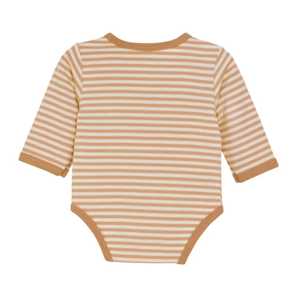 Fixoni Slå-om Body Langærmet - Doe- Præmatur Tøj|Bodystocking M. Skrålukning