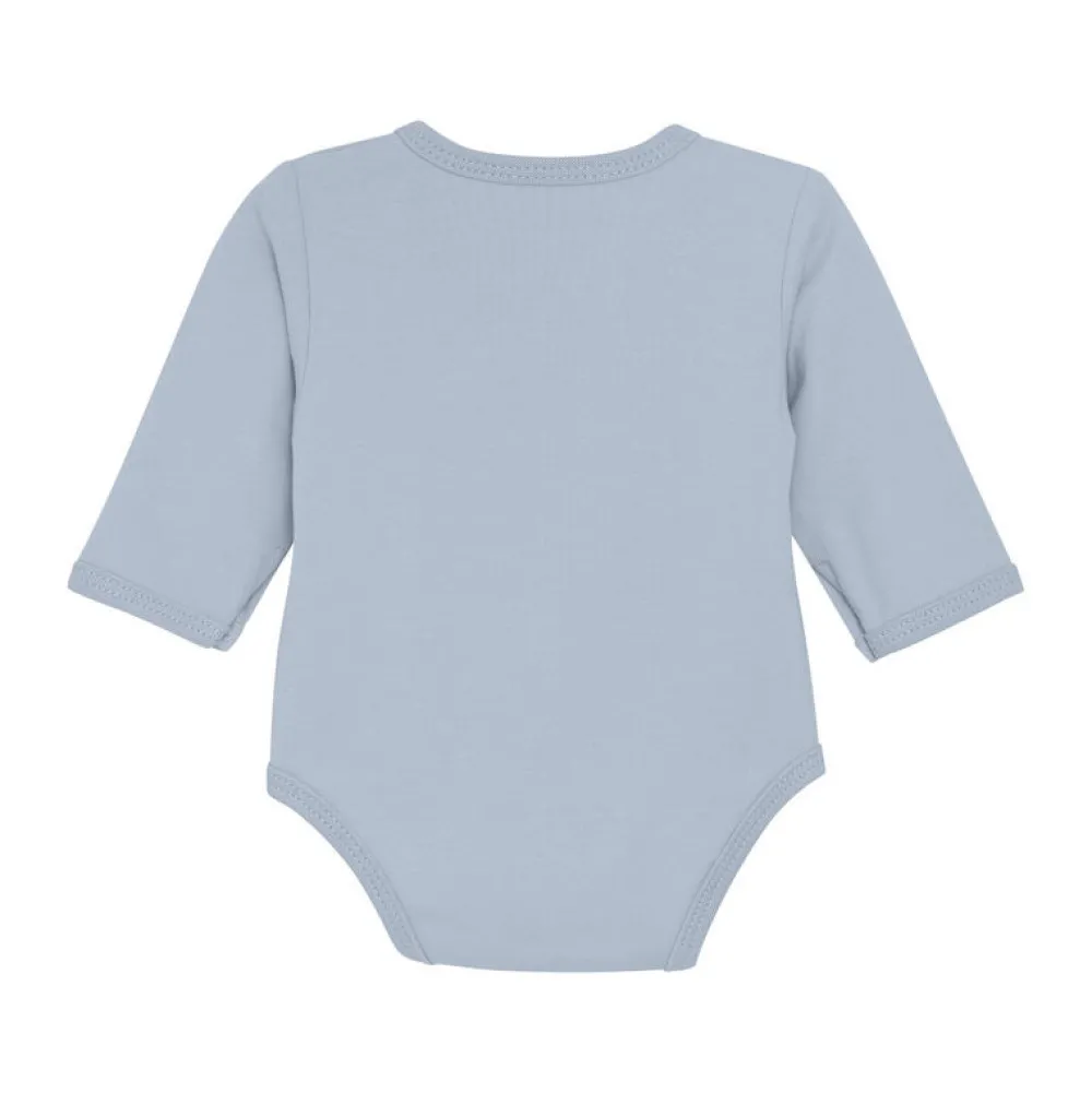 Fixoni Slå-om Body Langærmet - Zen Blue- Bodystocking M. Skrålukning|Præmatur Tøj