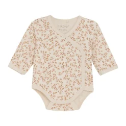 Fixoni Slå-om Body Langærmet AOP - Pale Mauve- Bodystocking M. Skrålukning|Præmatur Tøj