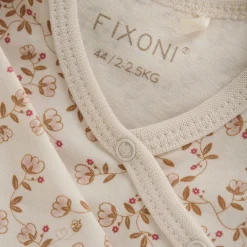 Fixoni Slå-om Body Langærmet AOP - Pale Mauve- Bodystocking M. Skrålukning|Præmatur Tøj