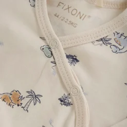 Fixoni Slå-om Body Langærmet AOP - Zen Blue- Bodystocking M. Skrålukning|Præmatur Tøj