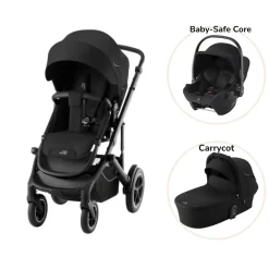 Britax Römer Smile 5Z inkl. liggedel og Baby-Safe Core autostol - space black- Kombivognspakker|Vognpakker