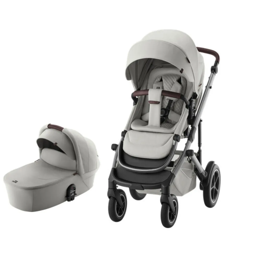 Britax Römer Smile 5Z lux inkl. liggedel - Linen grey- Kombivogne Med Ergonomiske Sæder