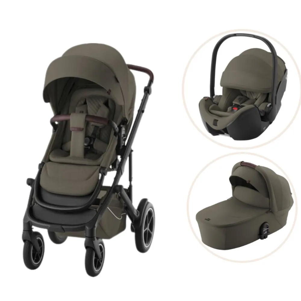 Britax Römer Smile 5Z lux kombivogn inkl. autostol - urban olive- Kombivogne Med Ergonomiske Sæder