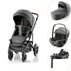 Britax Römer SMILE 5Z Style inkl. liggedel, babysafe pro og vario base - Minearl grey- Kombivognspakker