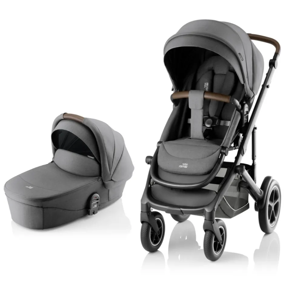 Britax Römer SMILE 5Z Style inkl. liggedel - Mineral grey- Kombivogne Med Flade Sæder|Vognpakker