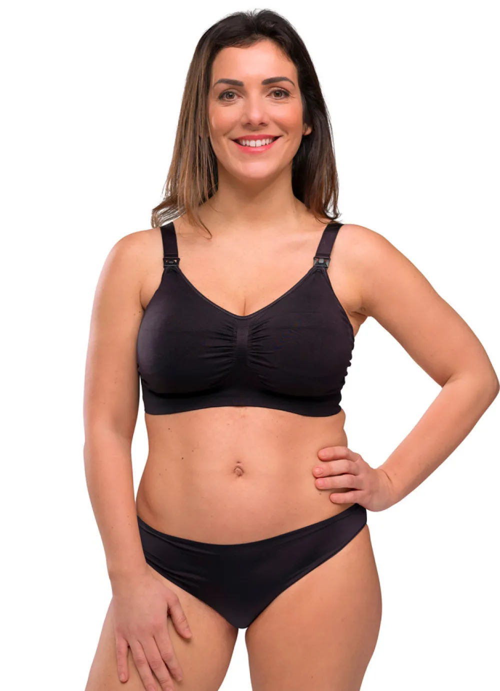 Carriwell Sømløs Amme BH Med Indlæg - Black- Amme Bh'Er