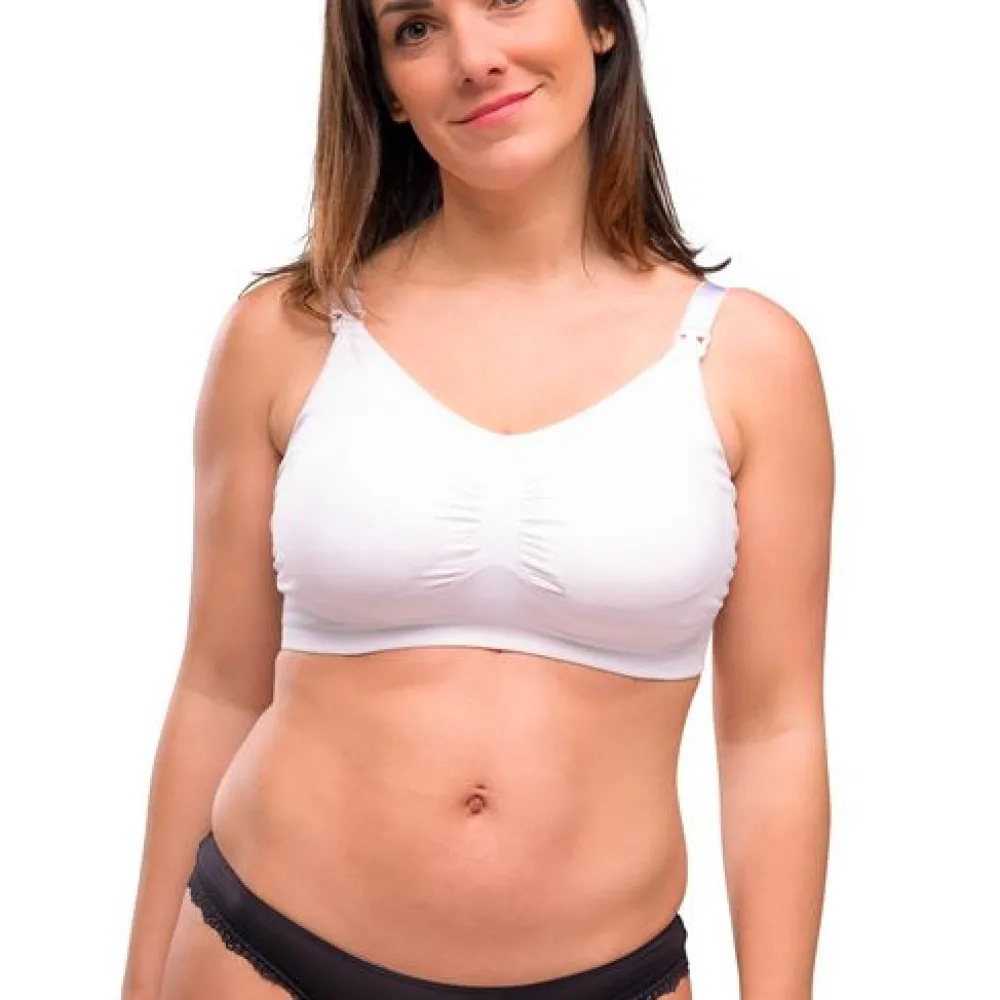 Carriwell Sømløs Amme BH Med Indlæg - White- Amme Bh'Er