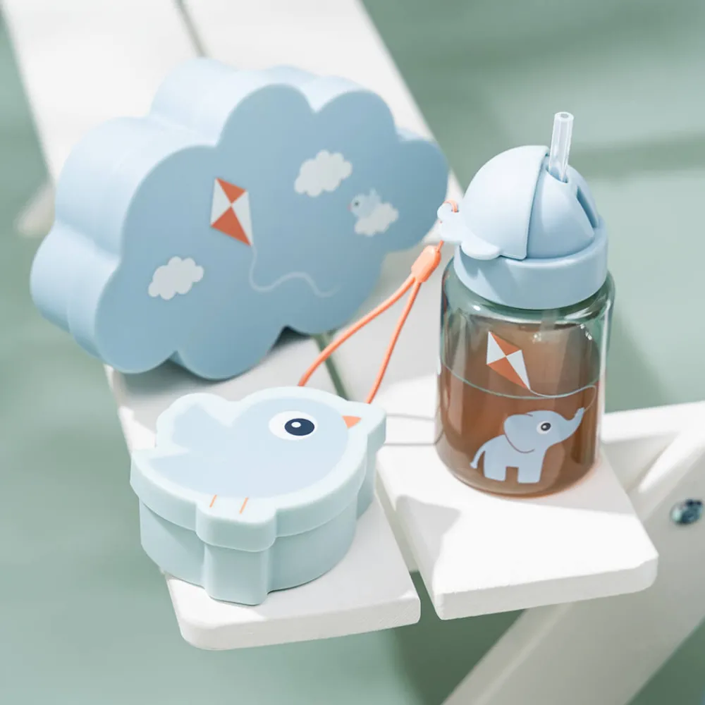 Done By Deer Snack & madkasse m/drikkedunk Playground Blå- Madkasser & Drikkedunke