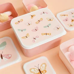 A Little Lovely Company Snackboksæt 4 dele Butterflies- Madkasser & Drikkedunke